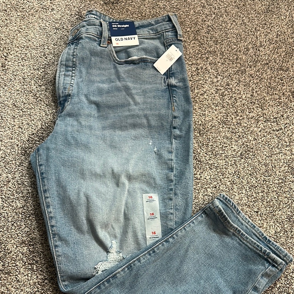 Old Navy Blue Slim Straight Jeans Versatile Everyday Wear